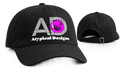 Custom DTF Headwear Adjustable (One Size) cap mockup with Atypical Designs printed graphic