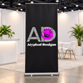 Atypical Designs exhibit graphic mockup, 33 by 80 inches; hardware shown for illustration