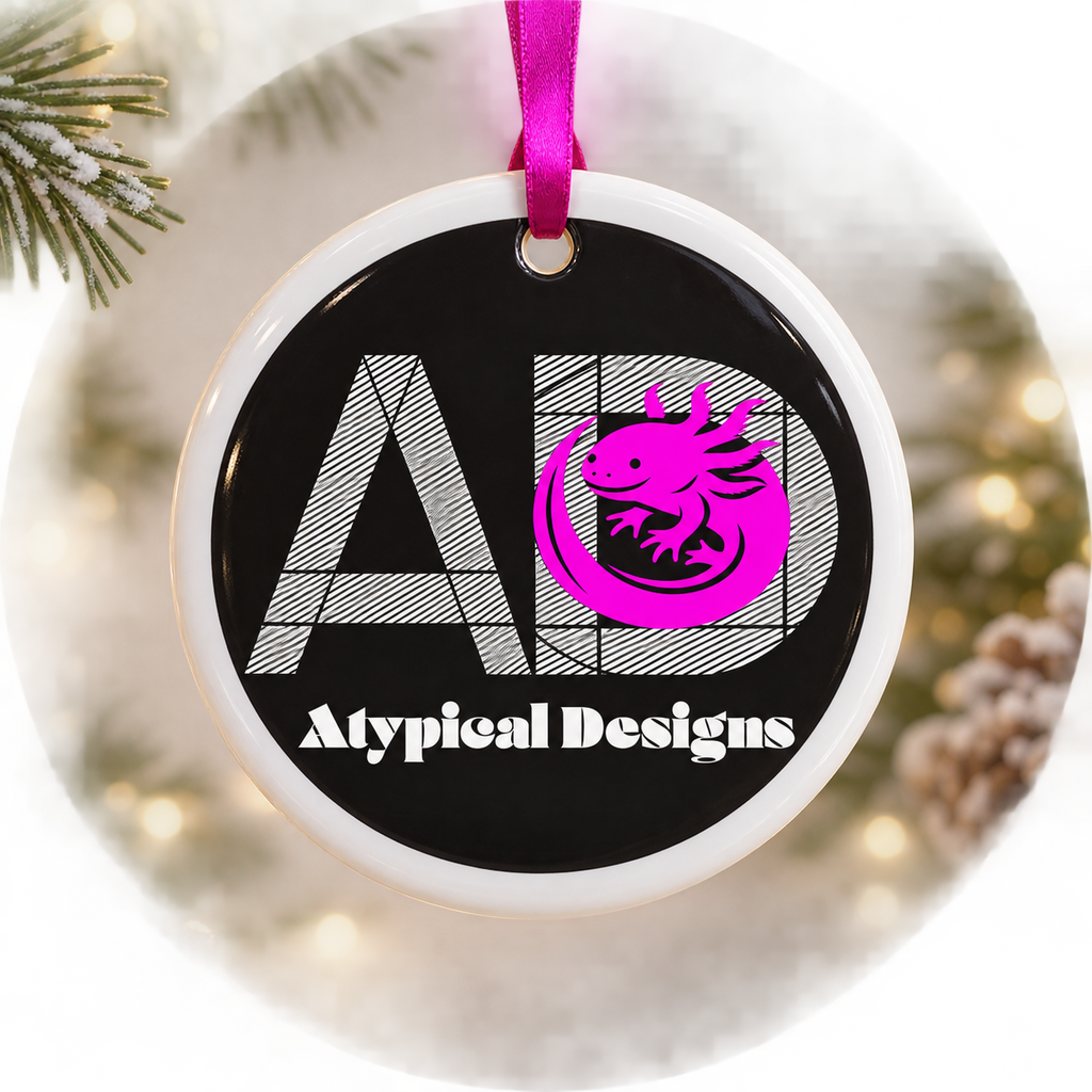 Custom ornament mockup, approximately 3 inch round
